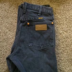 Mens wrangler black straight jeans